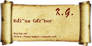 Kása Gábor névjegykártya